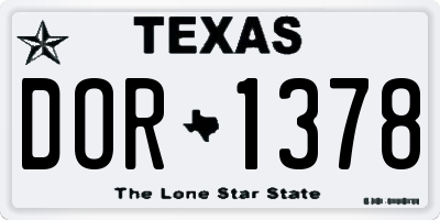 TX license plate DOR1378