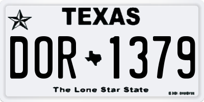 TX license plate DOR1379