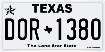 TX license plate DOR1380