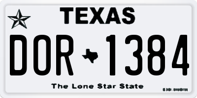 TX license plate DOR1384