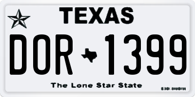 TX license plate DOR1399