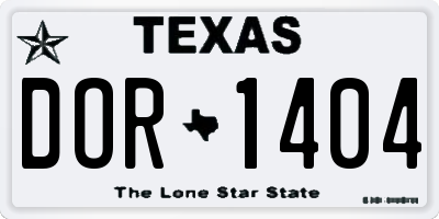 TX license plate DOR1404