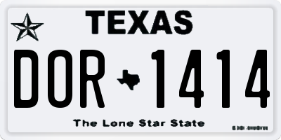 TX license plate DOR1414