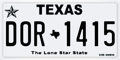 TX license plate DOR1415