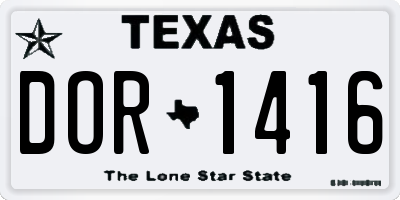 TX license plate DOR1416