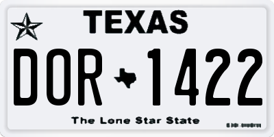 TX license plate DOR1422