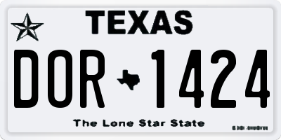 TX license plate DOR1424
