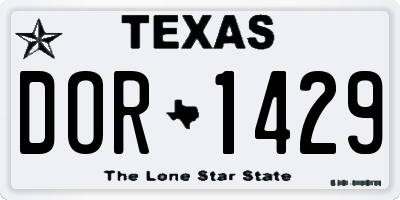 TX license plate DOR1429