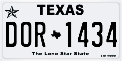 TX license plate DOR1434