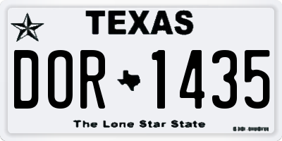TX license plate DOR1435