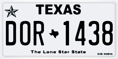 TX license plate DOR1438