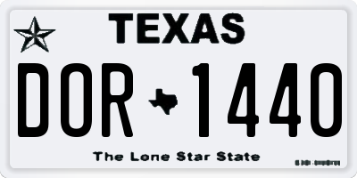 TX license plate DOR1440