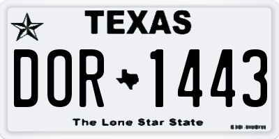 TX license plate DOR1443