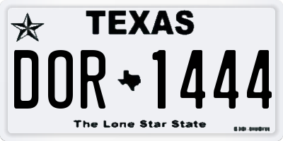 TX license plate DOR1444