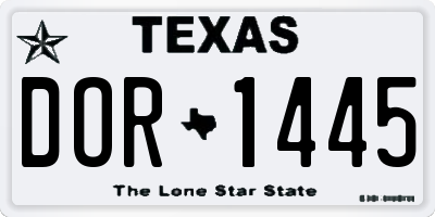 TX license plate DOR1445