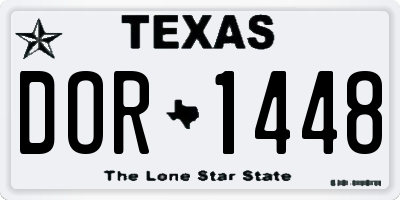 TX license plate DOR1448