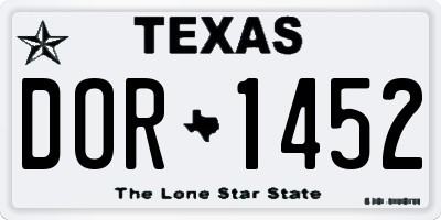 TX license plate DOR1452