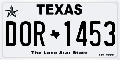 TX license plate DOR1453