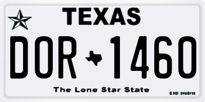 TX license plate DOR1460