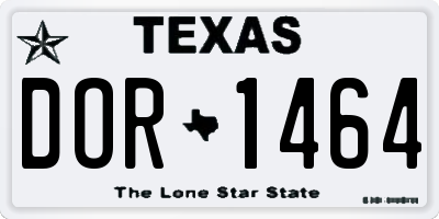 TX license plate DOR1464