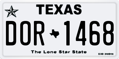 TX license plate DOR1468