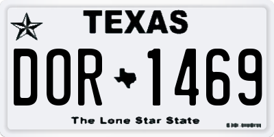 TX license plate DOR1469