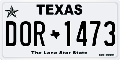 TX license plate DOR1473