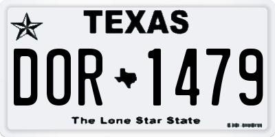 TX license plate DOR1479