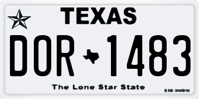 TX license plate DOR1483