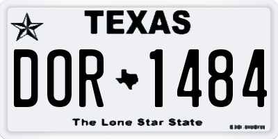 TX license plate DOR1484