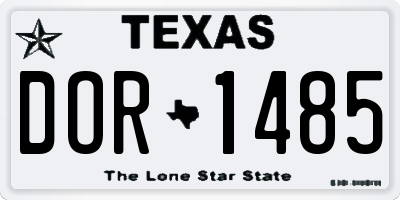 TX license plate DOR1485