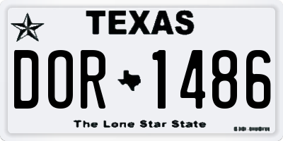 TX license plate DOR1486