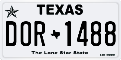 TX license plate DOR1488