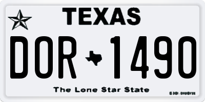 TX license plate DOR1490