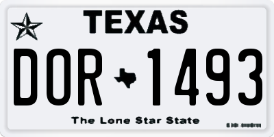 TX license plate DOR1493