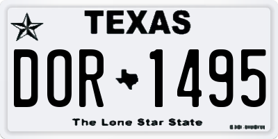 TX license plate DOR1495