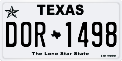 TX license plate DOR1498