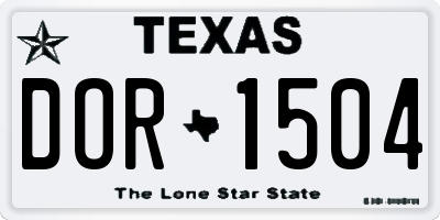 TX license plate DOR1504