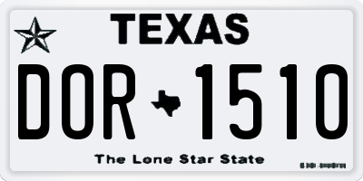 TX license plate DOR1510