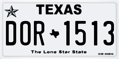 TX license plate DOR1513