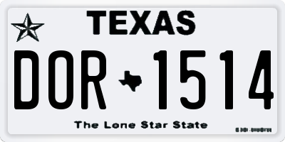 TX license plate DOR1514
