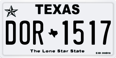 TX license plate DOR1517