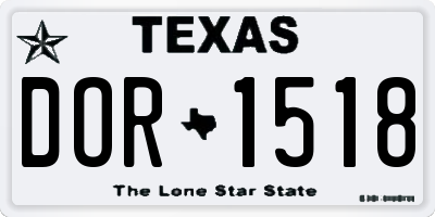 TX license plate DOR1518