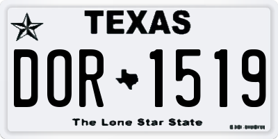 TX license plate DOR1519