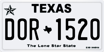 TX license plate DOR1520