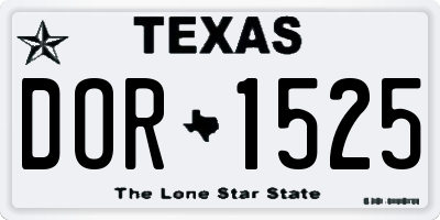 TX license plate DOR1525