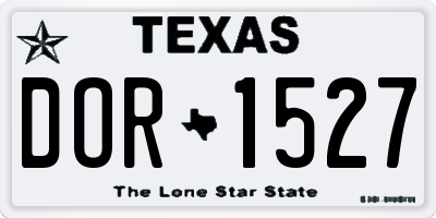 TX license plate DOR1527