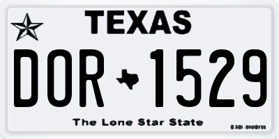 TX license plate DOR1529