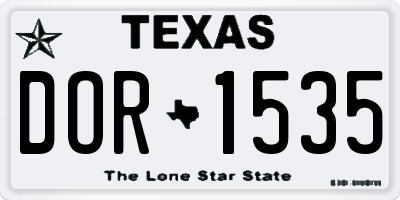 TX license plate DOR1535