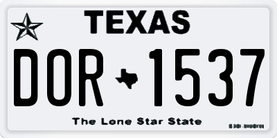 TX license plate DOR1537